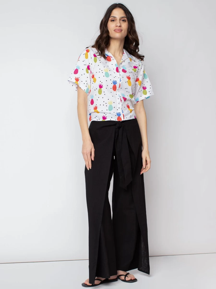 San Francisco Blouses | Short-Sleeve Fitted Blouse With Buttons