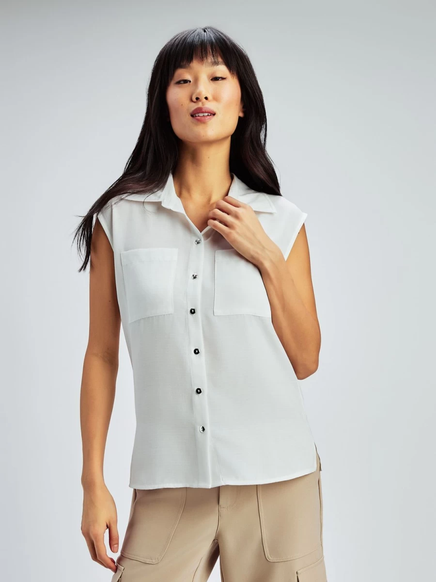 San Francisco Blouses | Sleeveless Loose Blouse With Buttons