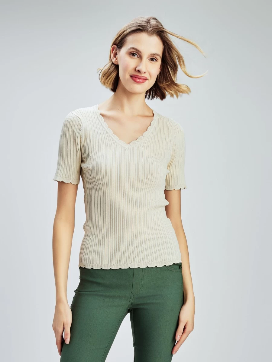 San Francisco Sweaters And Cardigans | Short-Sleeve Fitted Pullover Sweater