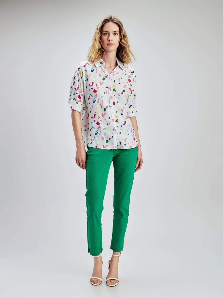 San Francisco Blouses | Short-Sleeve Semi-Fitted Blouse With Buttons