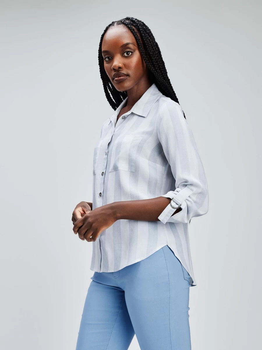 San Francisco Blouses | 3/4-Sleeve Semi-Fitted Tunic With Buttons