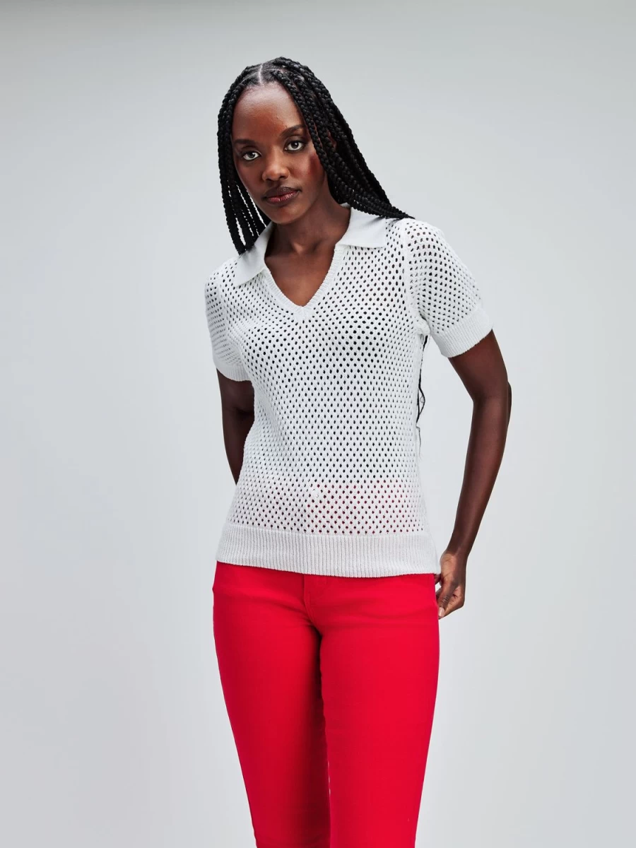 San Francisco Sweaters And Cardigans | Short-Sleeve Semi-Fitted Pullover Sweater