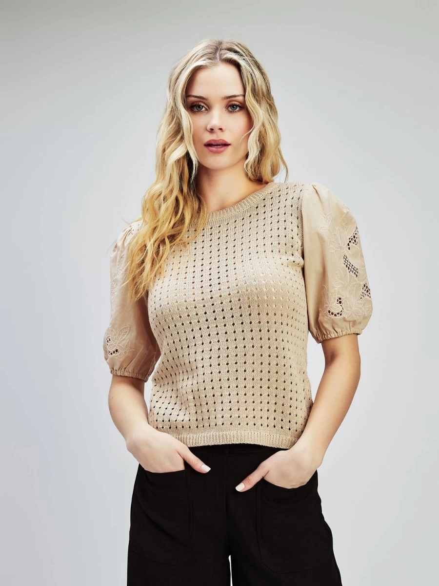 Mariloup Wolfe Sweaters And Cardigans | Short-Sleeve Semi-Fitted Pullover Sweater