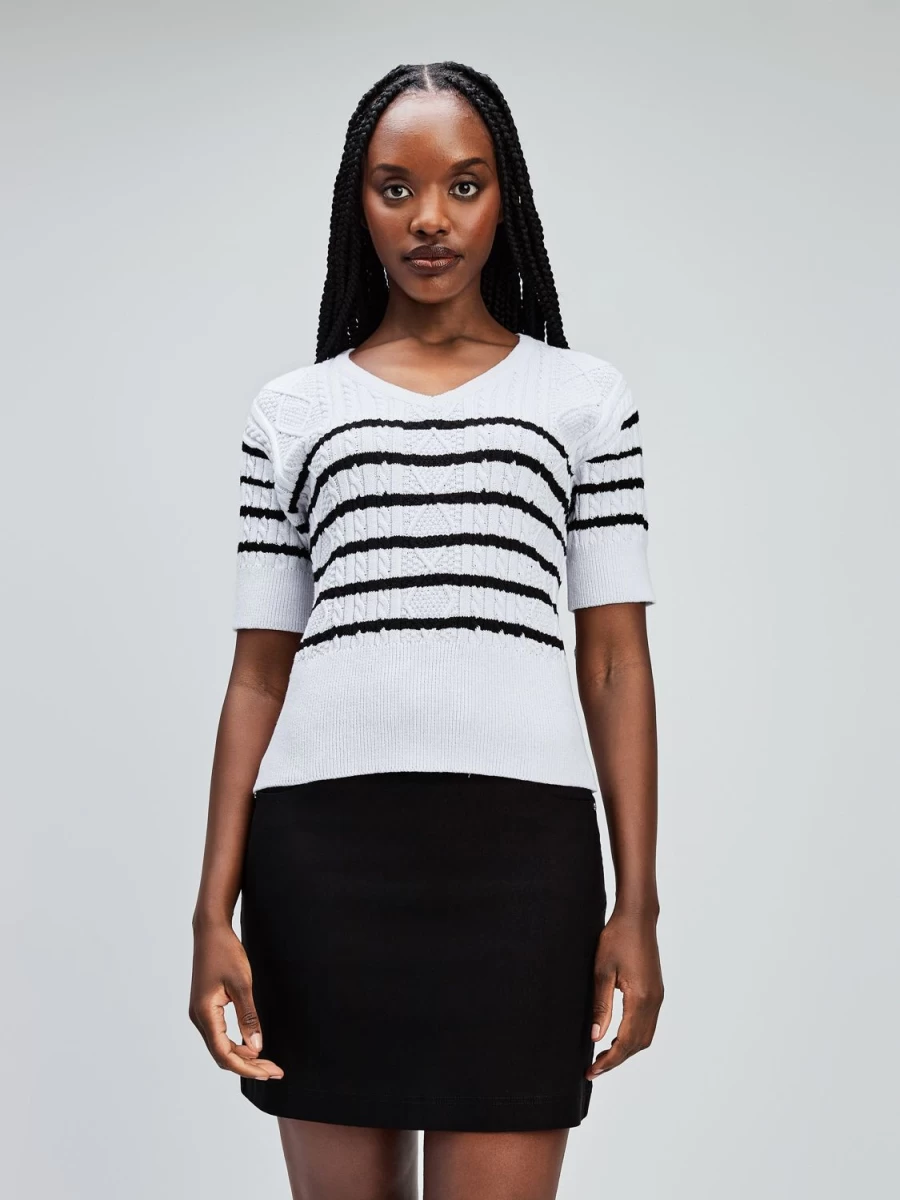 San Francisco Sweaters And Cardigans | Short-Sleeve Fitted Pullover Sweater